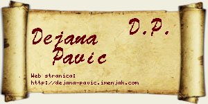 Dejana Pavić vizit kartica